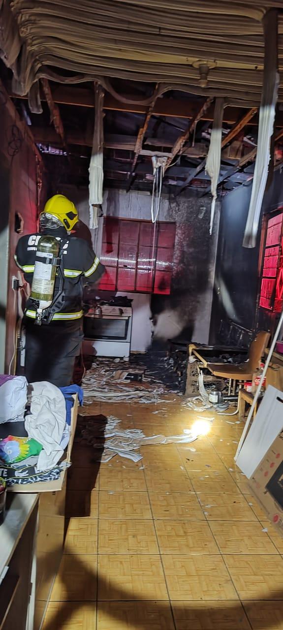 Incêndio em residência no Interior de Quilombo SC