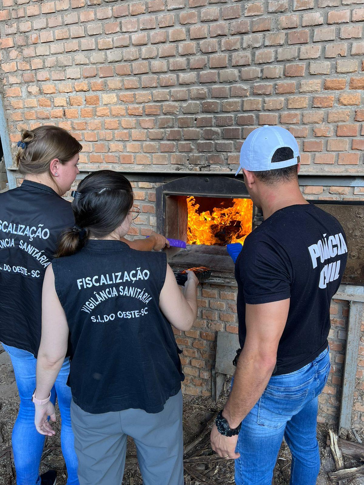 POLÍCIA CIVIL INCINERA DROGAS EM SÃO LOURENÇO DO OESTE/SC