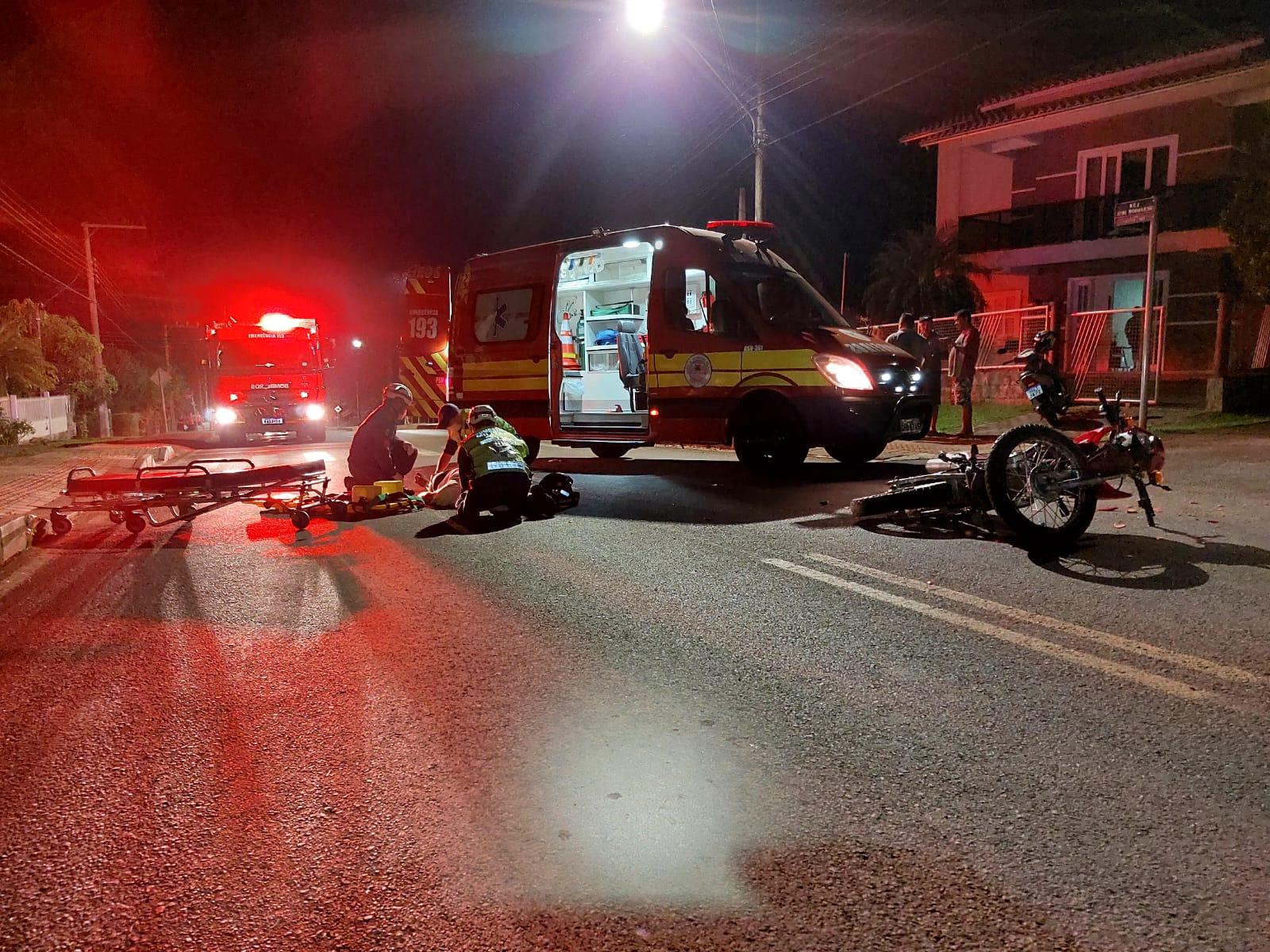 COLISÃO CARRO E MOTO NO BAIRRO CRISTO REI EM QUILOMBO SC