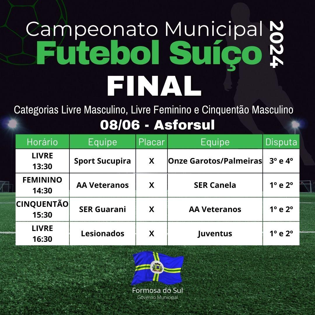 Finais do Campeonato Municipal de Futebol Suíço em Formosa do Sul