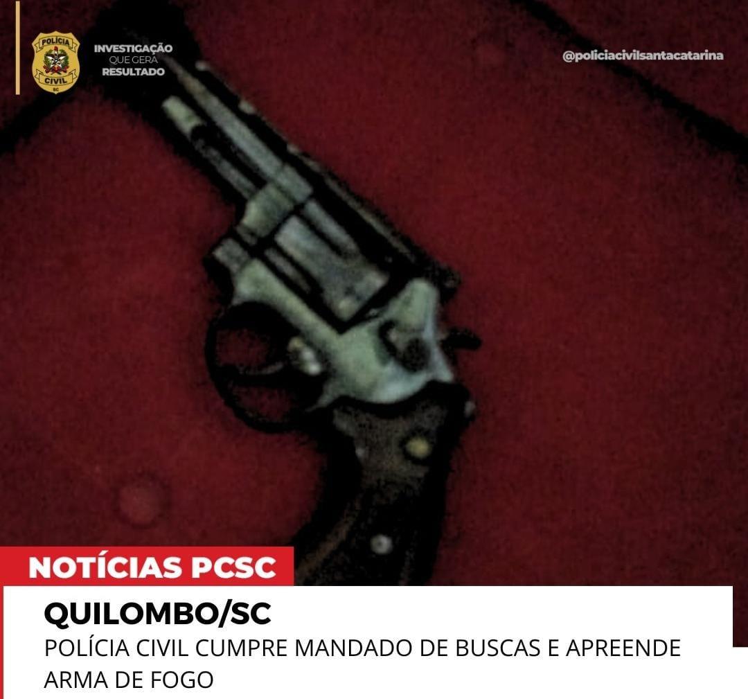 QUILOMBO/SC - POLÍCIA CIVIL CUMPRE MANDADO DE BUSCAS E APREENDE ARMA DE FOGO