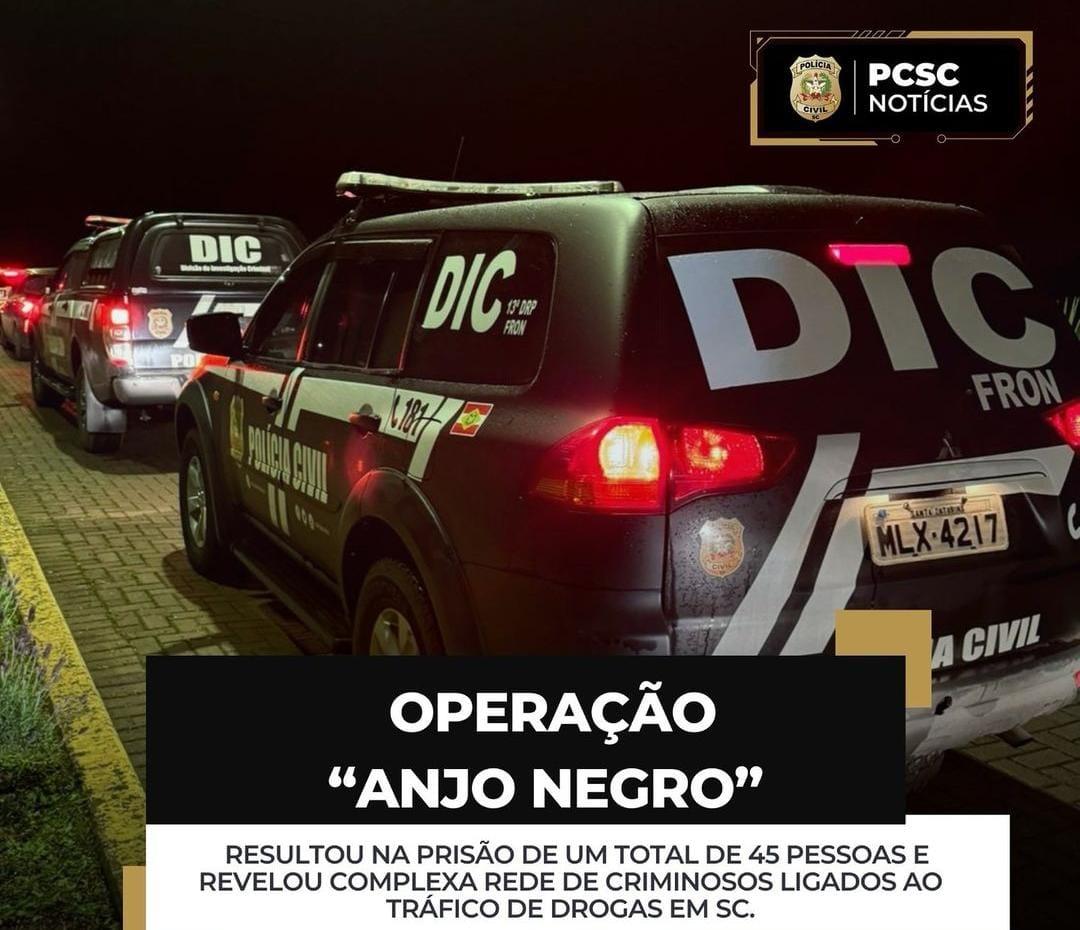 43 pessoas presas por cumprimento de mandado de prisão e duas presas em flagrante na Operação 