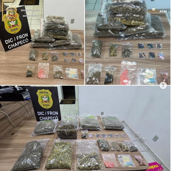 POLÍCIA CIVIL DE CHAPECÓ CAPTURA FORAGIDO COM GRANDE QUANTIDADE DE DROGAS